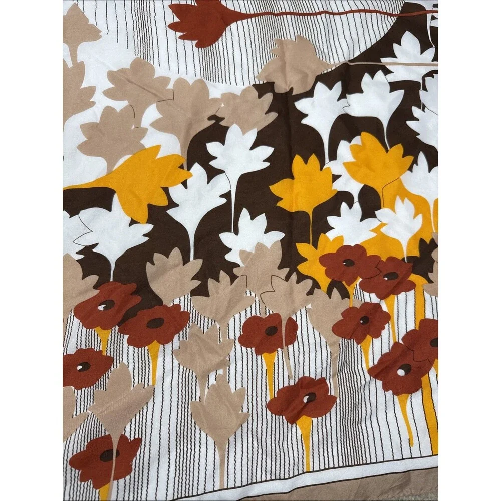 PAOLI Vintage Acetate Earthtones Floral Scarf 23